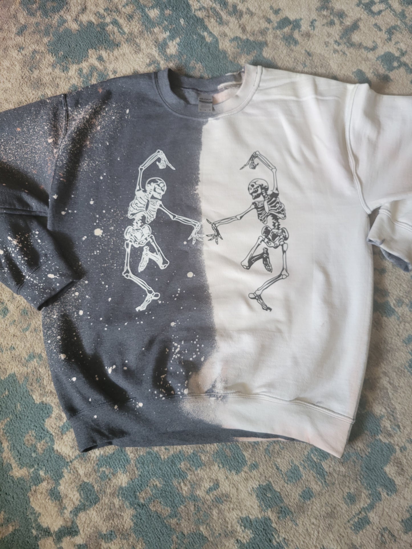 Dancing Skeleton Bleached Sweatshirt