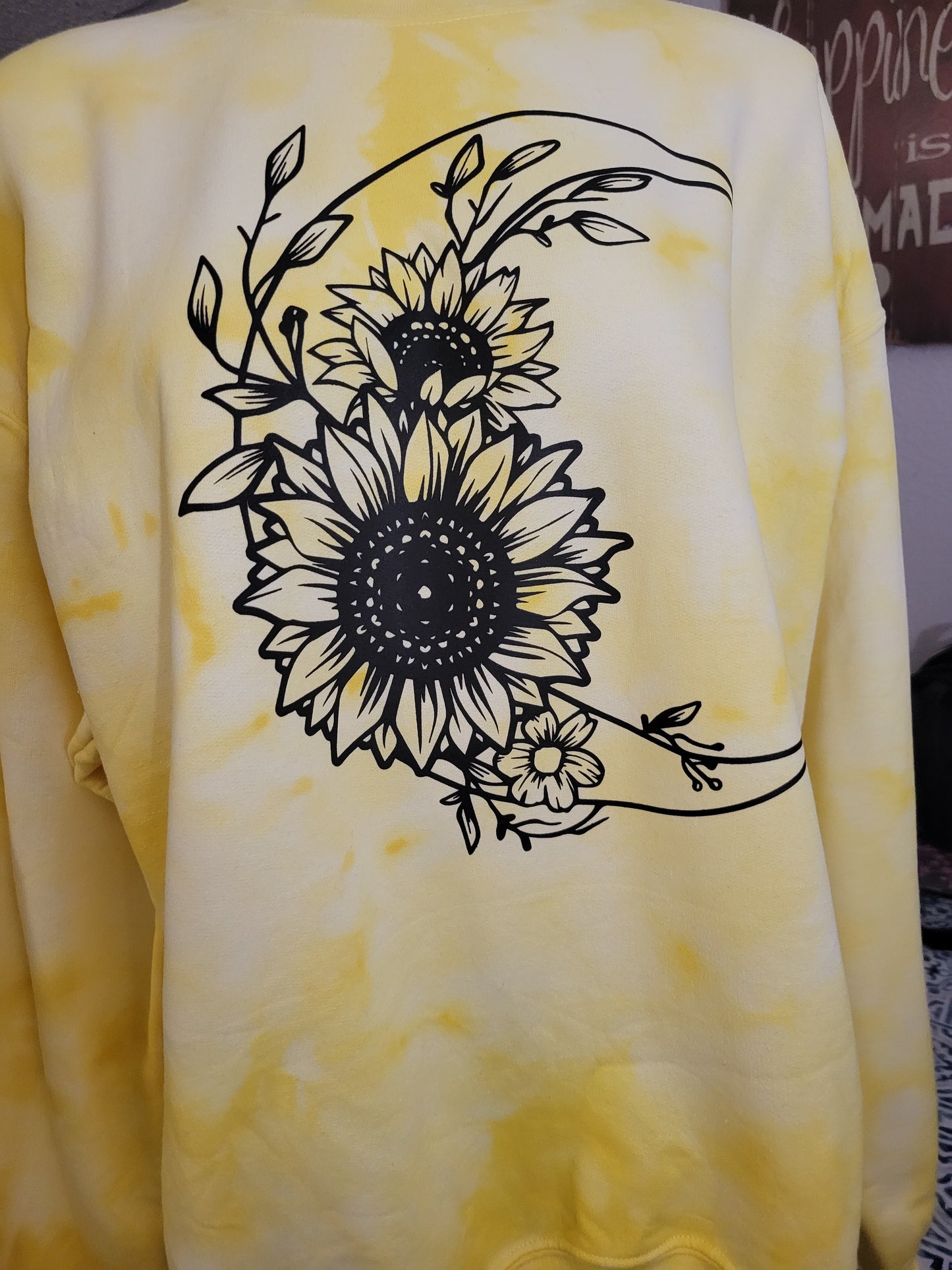 Tie Dye Yellow Flower Moon SweatShirt