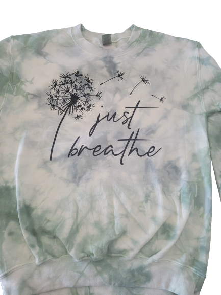 Just Breathe Tie Dyed Crewneck Sweater