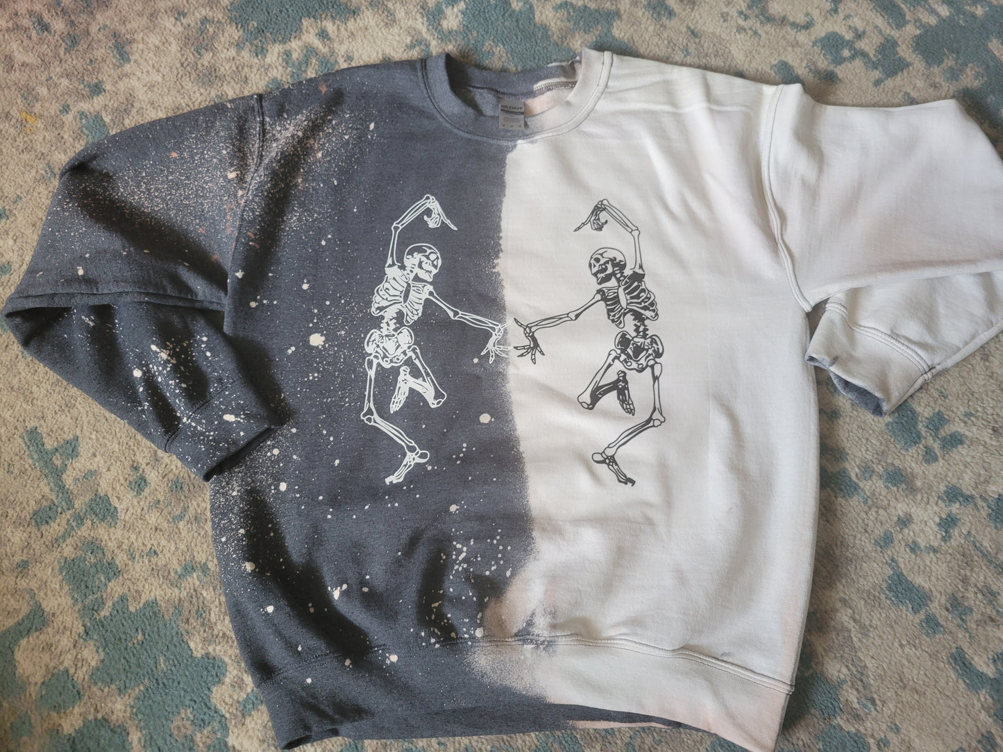Dancing Skeleton Bleached Sweatshirt