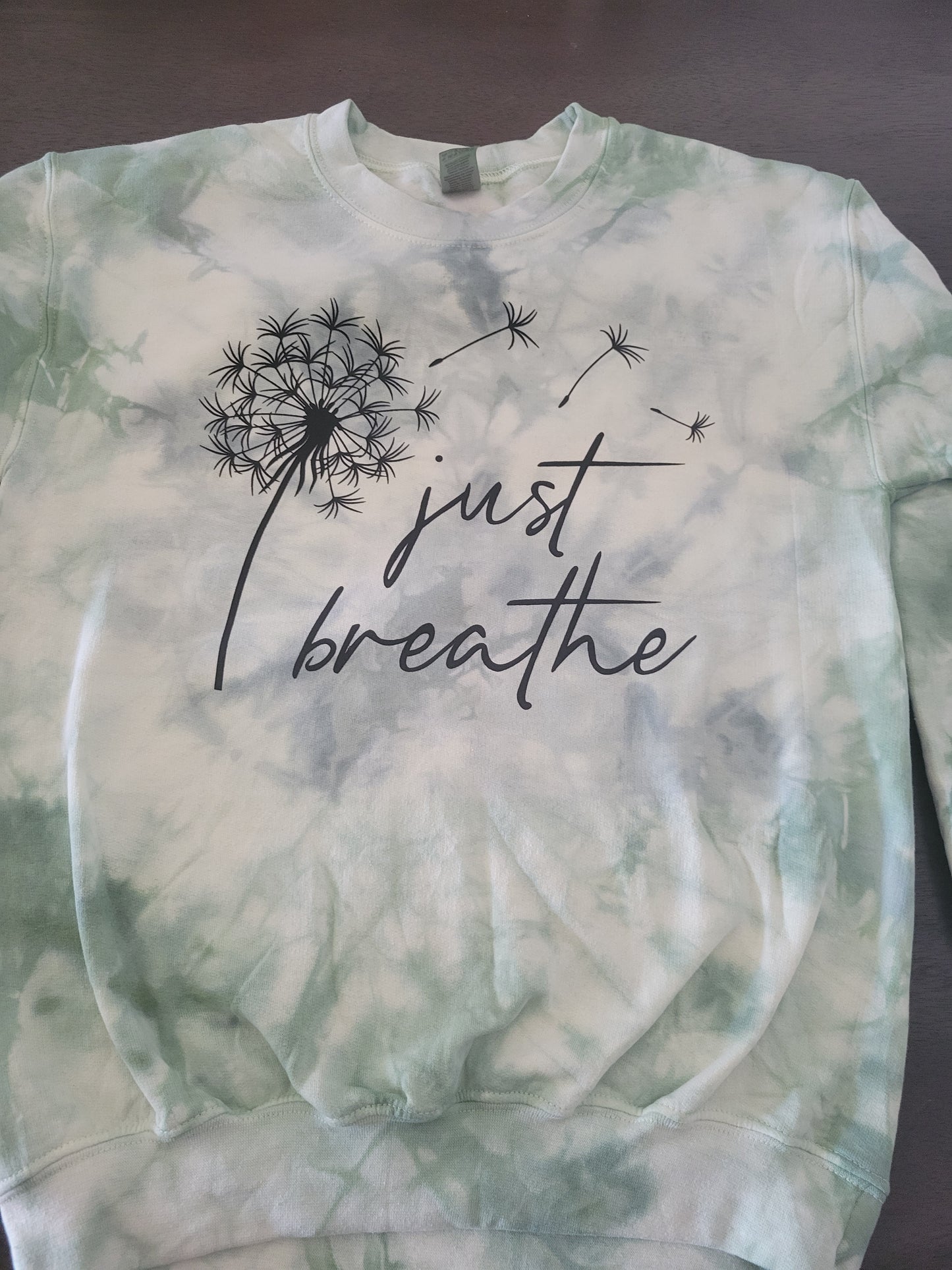 Just Breathe Tie Dyed Crewneck Sweater