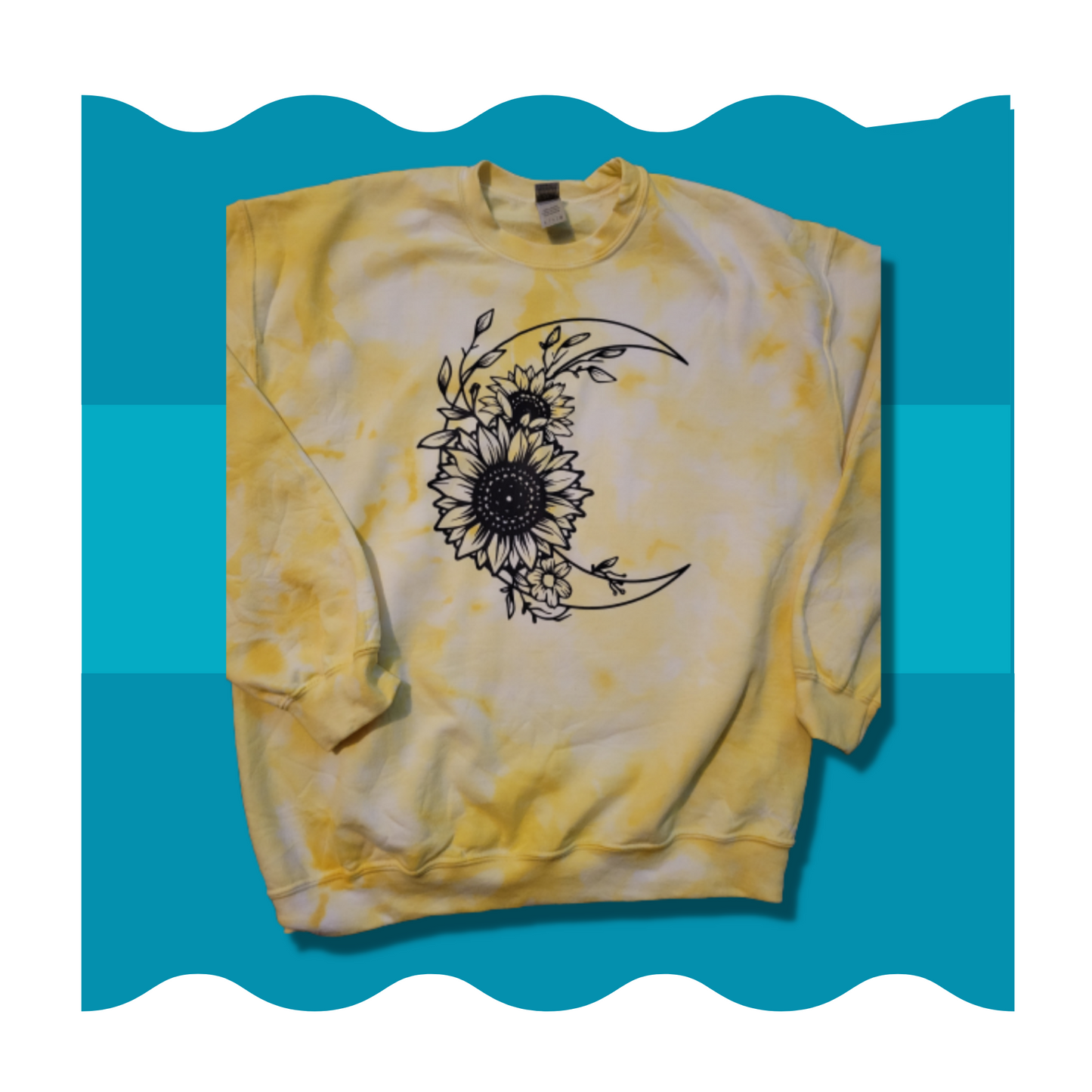 Tie Dye Yellow Flower Moon SweatShirt